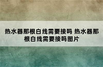 热水器那根白线需要接吗 热水器那根白线需要接吗图片